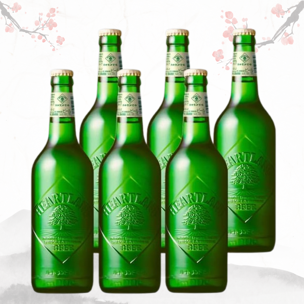 기린 하트랜드 병맥주 500ml × 6병 / 5도 무료배송 - 라벨 없는 감성 병맥주의 원조, SNS 인기 아이템