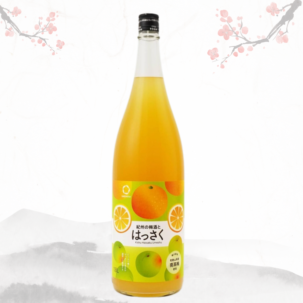 나카노BC 기슈 하사쿠(음력 8월 1일 무렵에 처음 수확되는 감귤의 한 종류)  우메슈 1.8L 12도 무료배송 - 산뜻한 쌉쌀함과 달콤한 조화 상큼함이 오래 남는 감귤 리큐르