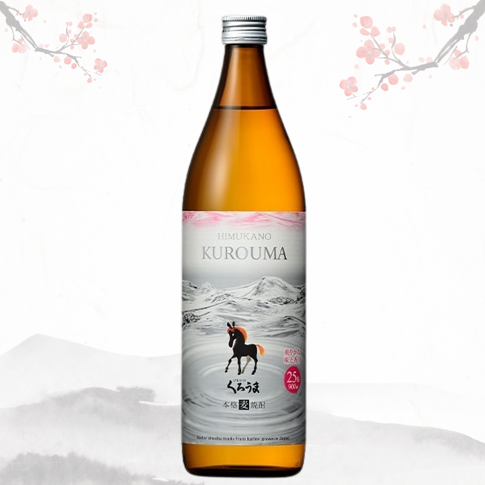 쿠로우마 (히무카노) 핑크라벨 프리미엄 보리 소주 25도 - 소금 요리 전용 소주  900ml 무료배송