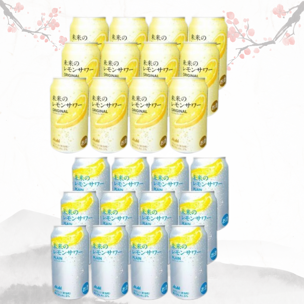 [아사히] 미래의 레몬사와 2종 혼합세트 345ml × 24캔 무료배송 – 오리지널 12 + 플레인 12 / 하루하루, 기분 따라 고르는 진짜 레몬 한 잔