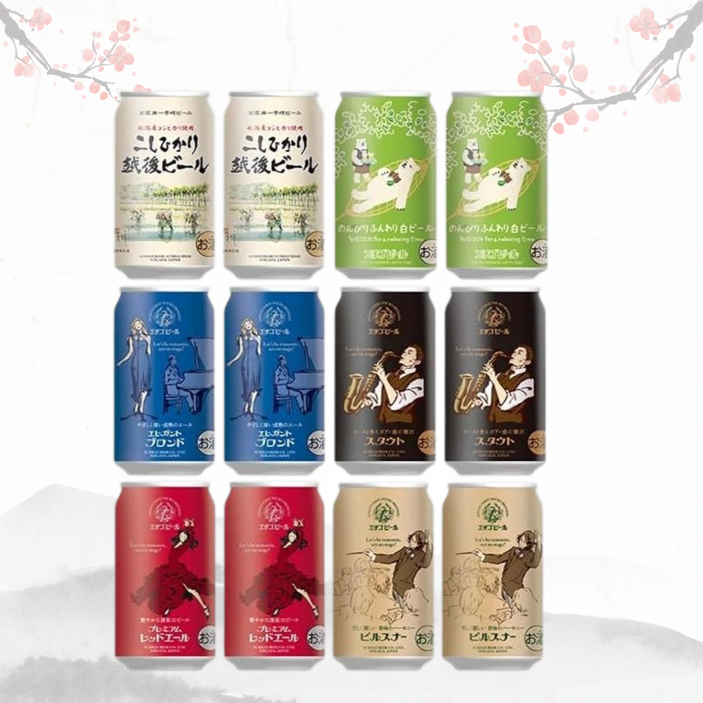 에치고 비어 6종 × 2개 총 12캔 혼합세트 무료배송 – 일본 크래프트 맥주의 전설! 30년 역사의 맛