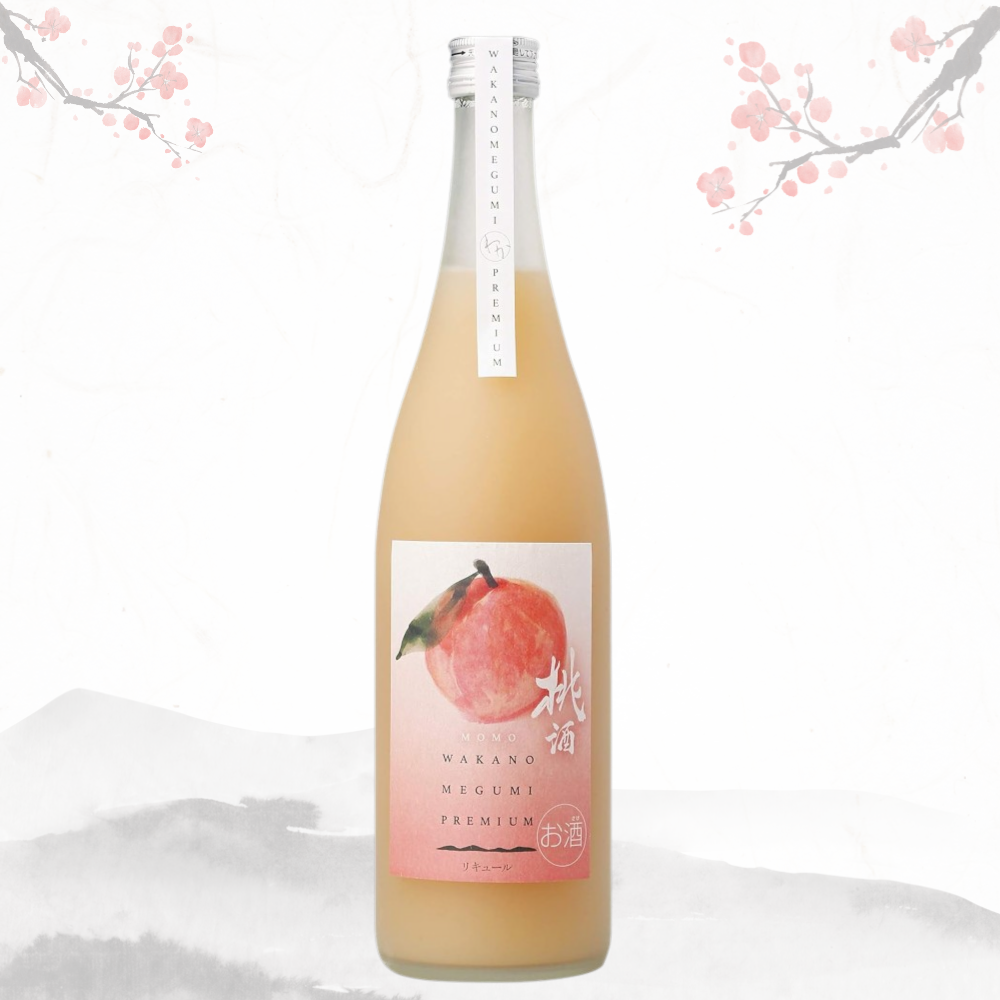 와카노메구미 모모야마 복숭아주 720ml 8도 무료배송 — 아라카와 복숭아 과즙을 듬뿍 담은 부드러운 디저트 리큐르