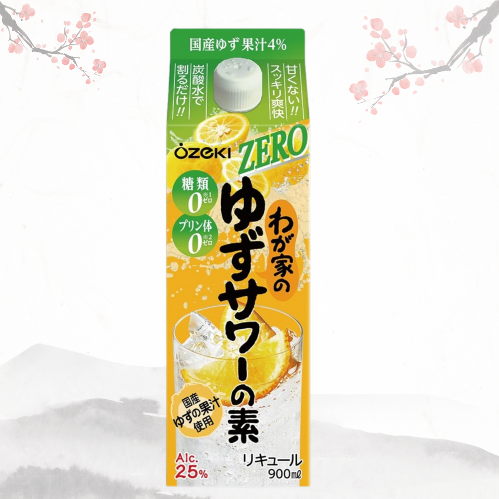 오제키 우리집 유자 사워 소재 ZERO 900ml 25도 무료배송 - 탄산만 더해 완성되는 깔끔한 무가당 유자 사워 베이스