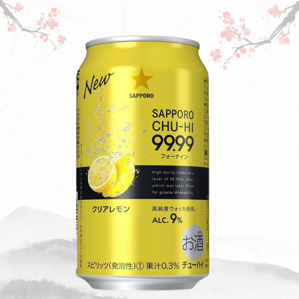 사포로 99.99 클리어 레몬 9% 350ml × 24캔 무료배송 - “투명함 속에 감춰진 깊은 취기, 단맛 없는 어른의 츄하이”